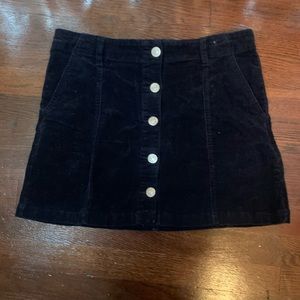 Blue cord mini skirt